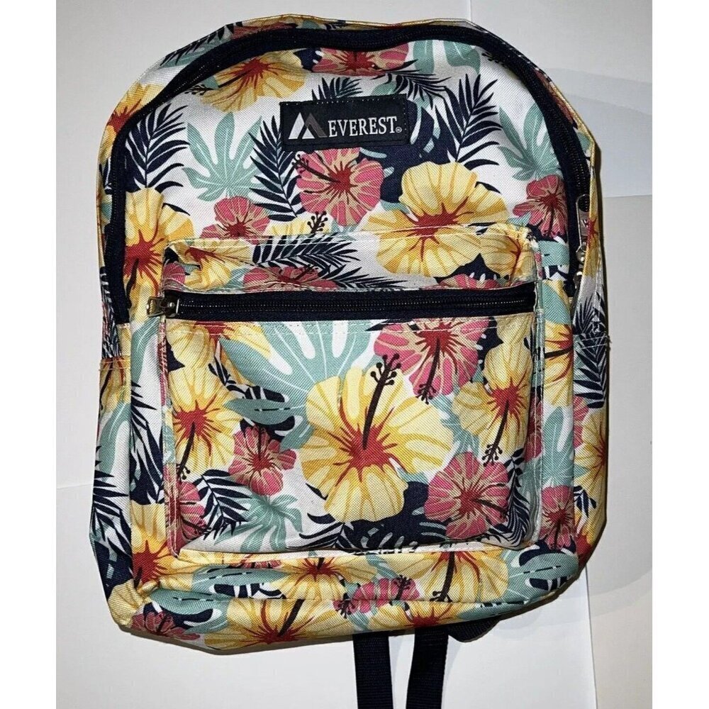 Everest Backpack Hawaiian Style Book Bag Back to School Classic Floral Hibiscus
